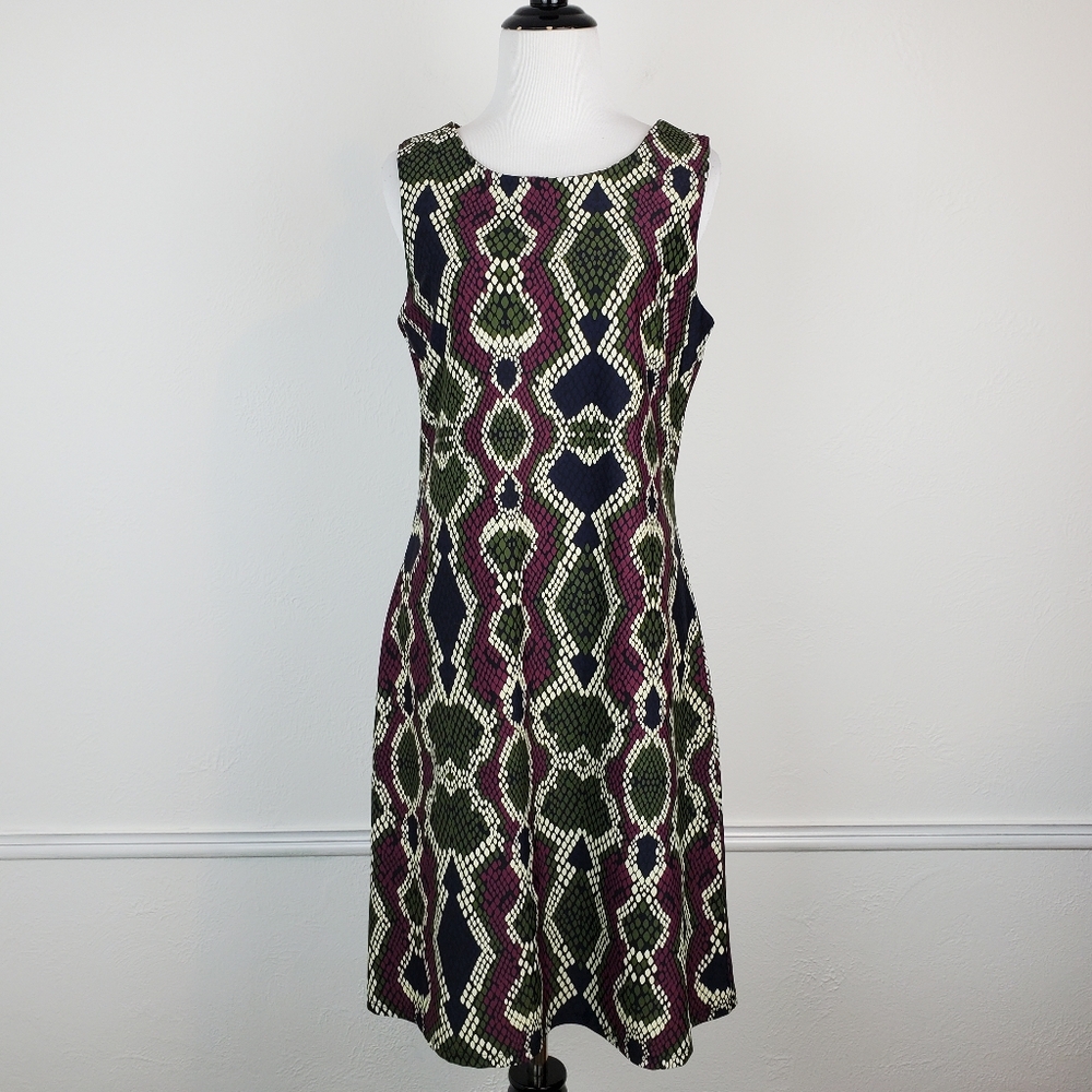 Jude Connally Dress Beth Snakeskin Print Stretchy Classic Designer Edgy Chic